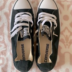 Women’s All Star Converse Low Top Shoes Black/White Size/5